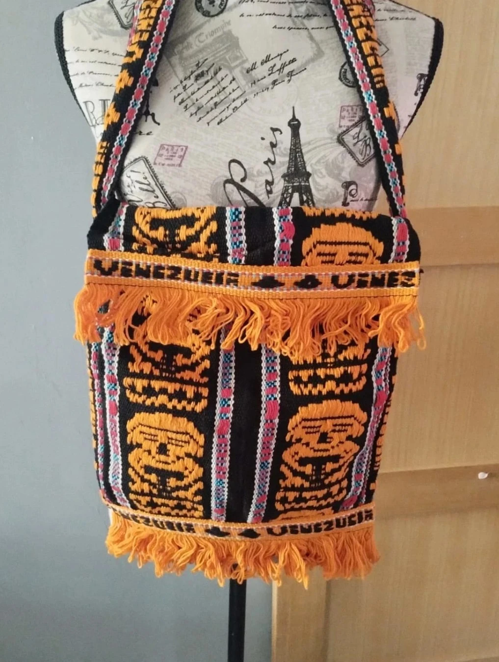 Sac bandoulière orange noir, Venezuela